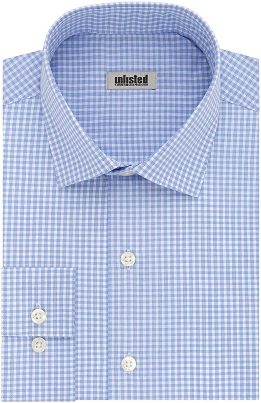 Unlisted by Kenneth Cole Men's Dress Shirt Slim Fit Checks and Stripes (Patterned)