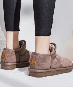 Winter 2020 New Women's Snow Boots Fashion Warm Suede Women's Flat Bottom Short Home Casual Shoes Size 35-40