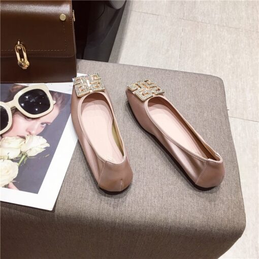 Big Size Women Flats Candy Color Shoes Woman Loafers Square Toe Slip on Fashion Flat Casual Shoes Woman Zapatos Mujer Size 43