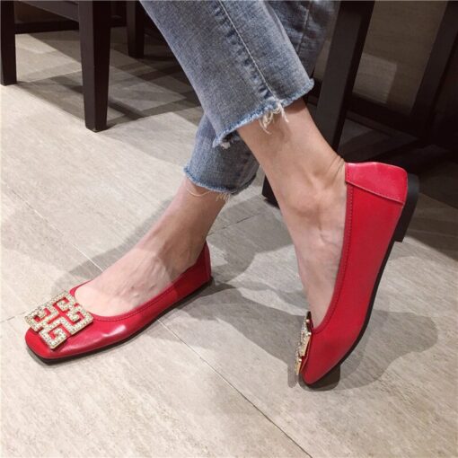 Big Size Women Flats Candy Color Shoes Woman Loafers Square Toe Slip on Fashion Flat Casual Shoes Woman Zapatos Mujer Size 43